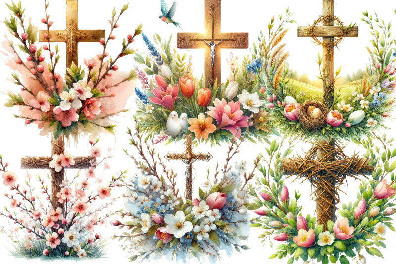 watercolor-easter-cross-flowers-clipart
