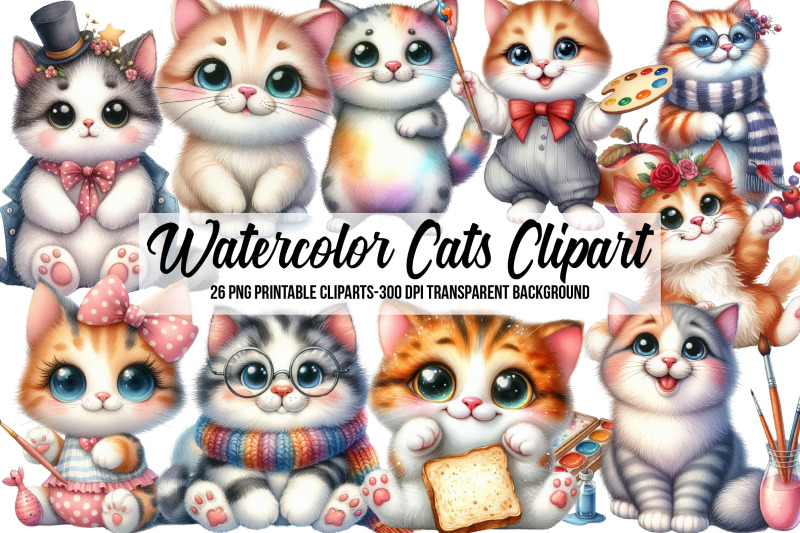 watercolor-cats-clipart