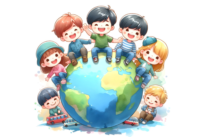 five-kids-on-top-of-a-globe