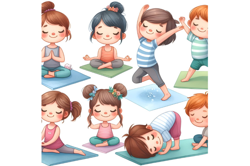 yoga-kids-poses-vector-cartoon