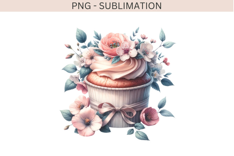 watercolor-cupcake-sublimation-prints-floral-png-design