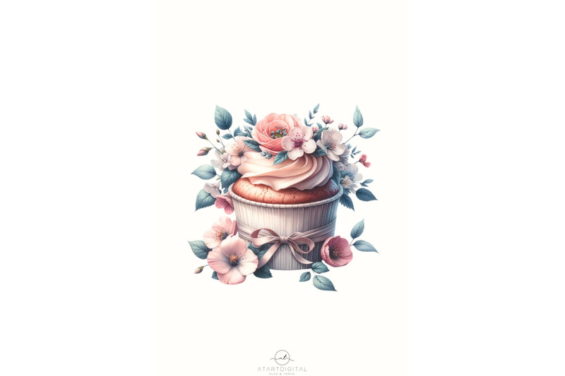 watercolor-cupcake-sublimation-prints-floral-png-design