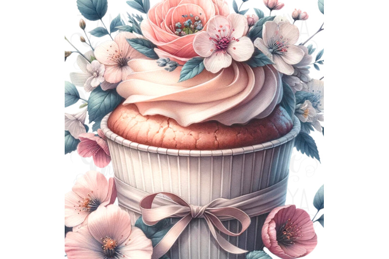 watercolor-cupcake-sublimation-prints-floral-png-design