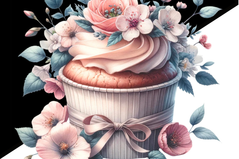 watercolor-cupcake-sublimation-prints-floral-png-design