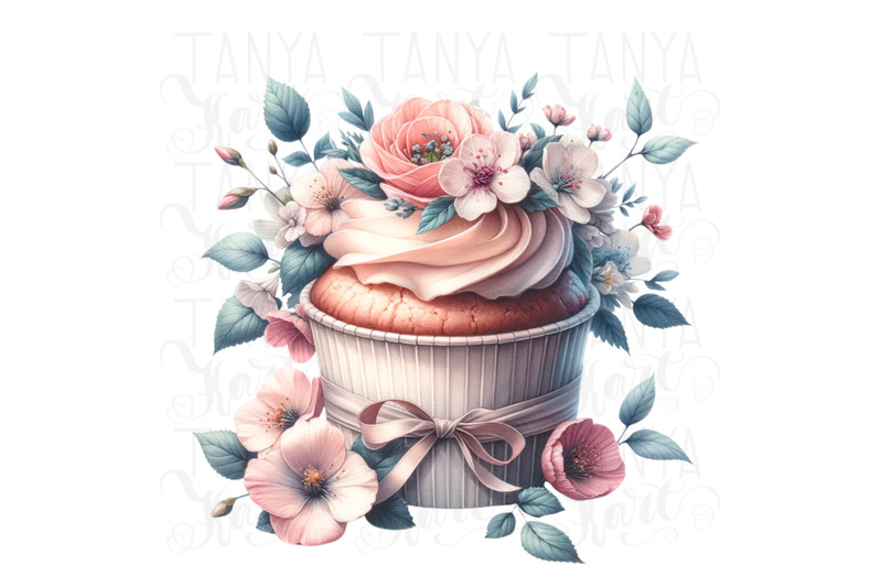 watercolor-cupcake-sublimation-prints-floral-png-design