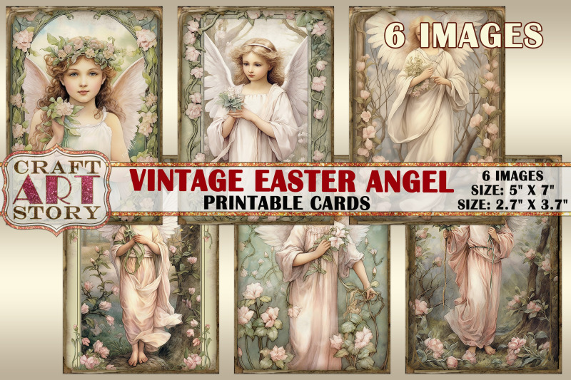 vintage-easter-angel-collage-picture-cards-atc-aceo