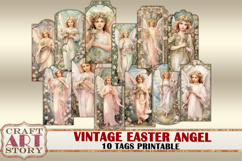 vintage-easter-angel-ephemera-tags-scrapbook-junk-journal