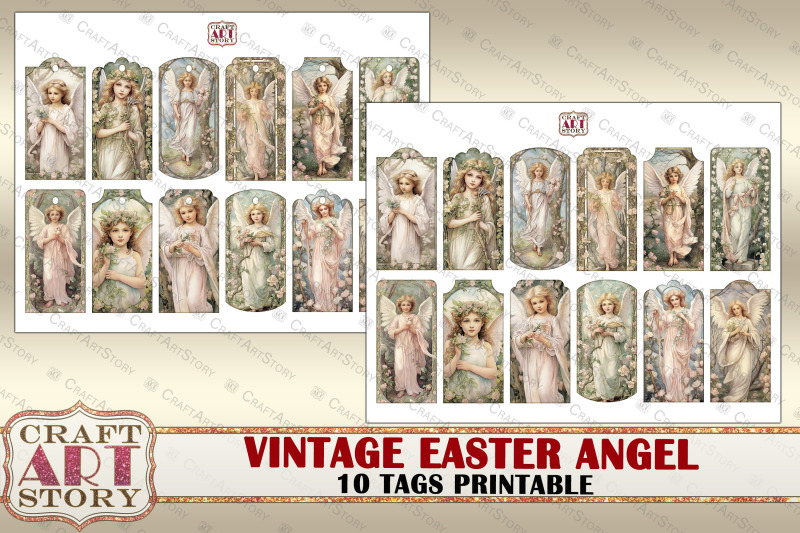 vintage-easter-angel-ephemera-tags-scrapbook-junk-journal