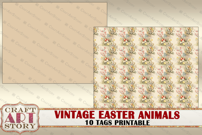 vintage-easter-animal-ephemera-tags-scrapbook-junk-journal