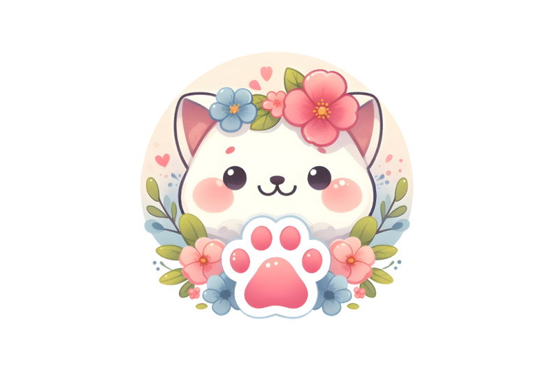 cute-watercolor-cartoon-paw-logo