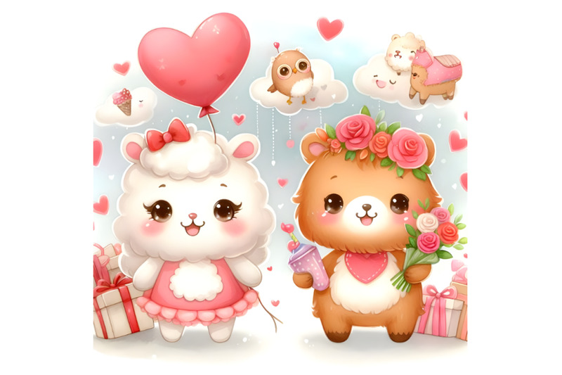 cartoon-valentine-day-and-cute-animal