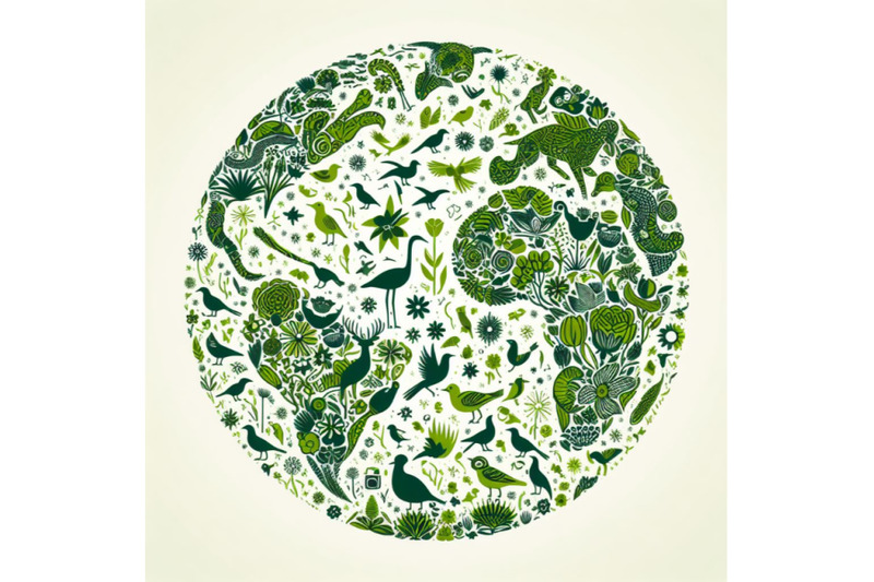 green-globe-outline-made-from-birds