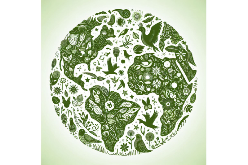 green-globe-outline-made-from-birds
