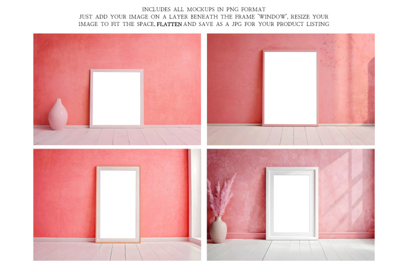 four-pink-aesthetic-psd-frame-mockups