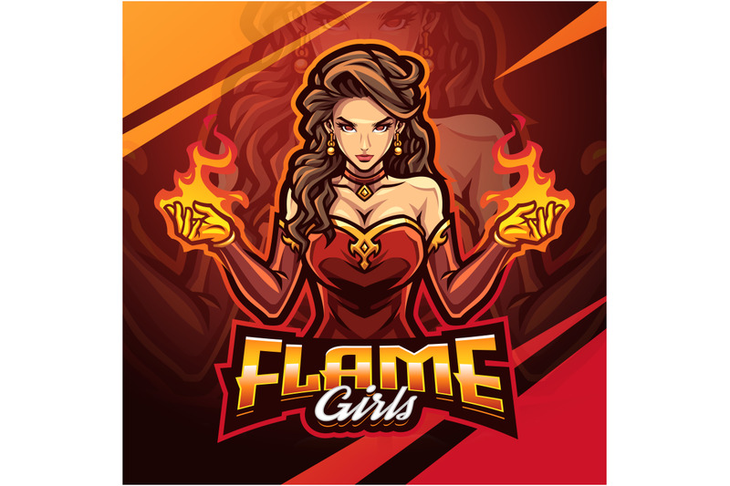 flame-girls-esport-mascot-logo-design