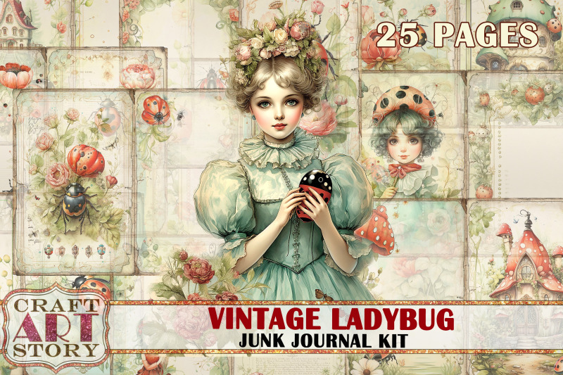 vintage-ladybug-fantasy-junk-journal-pages-digital-papers