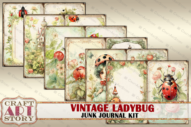 vintage-ladybug-fantasy-junk-journal-pages-digital-papers