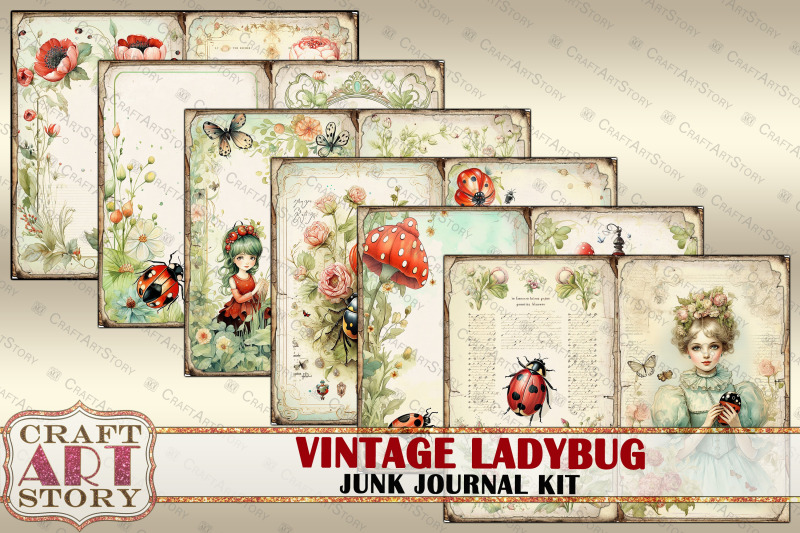 vintage-ladybug-fantasy-junk-journal-pages-digital-papers