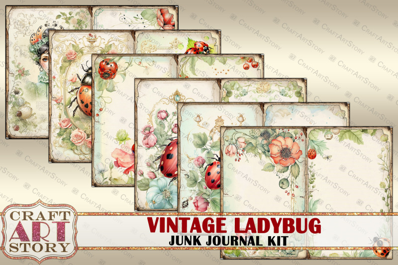 vintage-ladybug-fantasy-junk-journal-pages-digital-papers