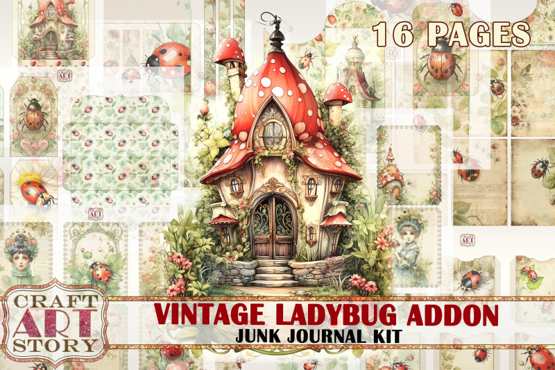 vintage-ladybug-fantasy-junk-journal-pages-addon