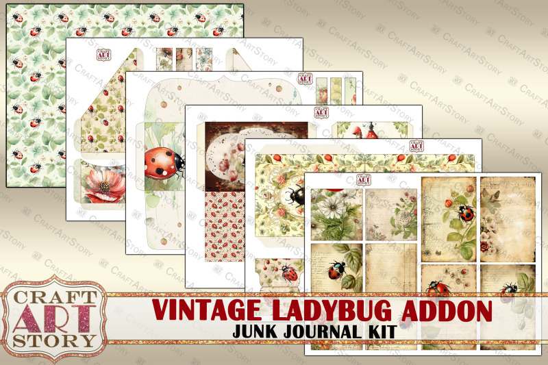 vintage-ladybug-fantasy-junk-journal-pages-addon