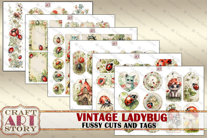 ladybug-fantasy-junk-journal-pages-fussy-cuts-and-tags