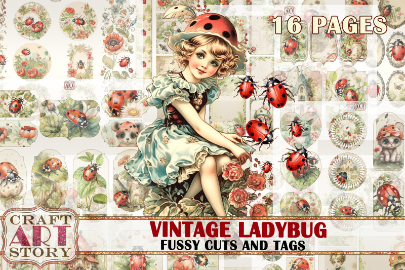 ladybug-fantasy-junk-journal-pages-fussy-cuts-and-tags