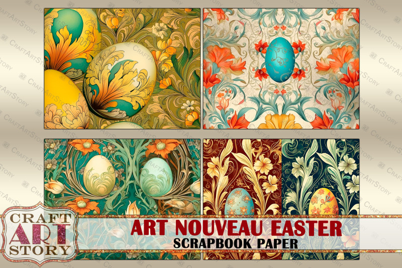 vintage-easter-art-nouveau-scrapbook-paper-pack-16-pages