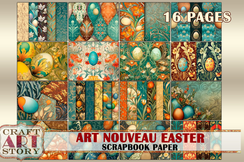 vintage-easter-art-nouveau-scrapbook-paper-pack-16-pages