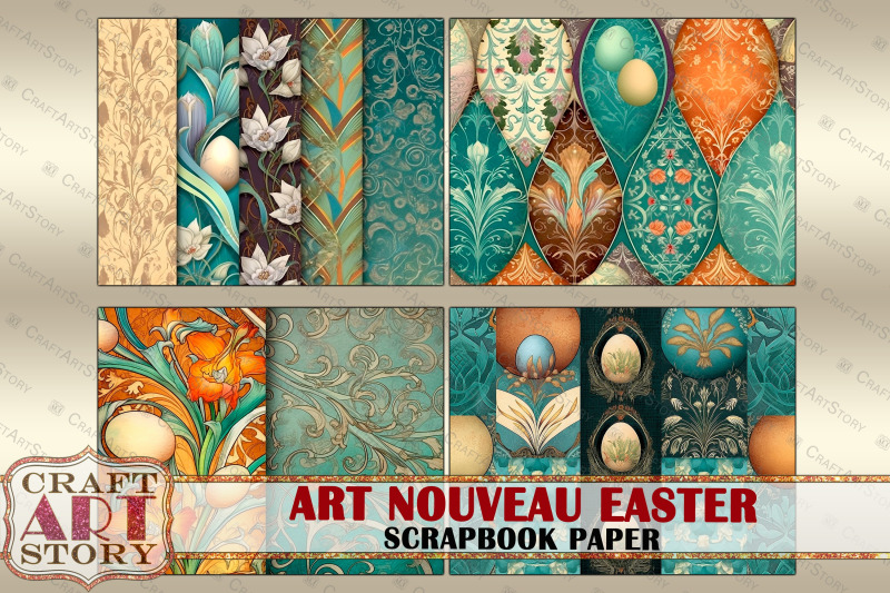 vintage-easter-art-nouveau-scrapbook-paper-pack-16-pages