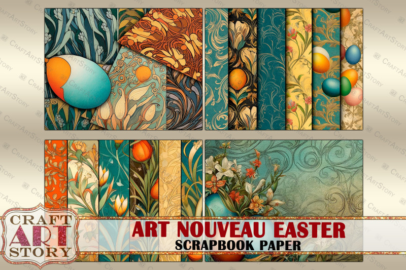 vintage-easter-art-nouveau-scrapbook-paper-pack-16-pages