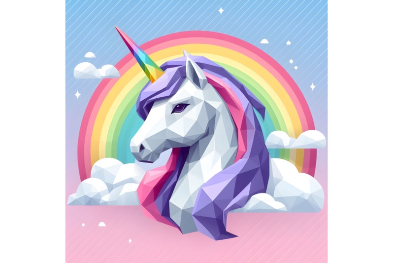 unicorn-head-low-poly-colorful-design