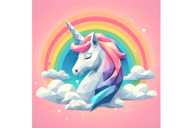 unicorn-head-low-poly-colorful-design