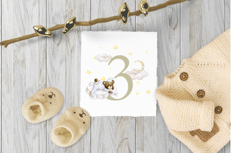 baby-milestone-card-3-months-watercolor-png