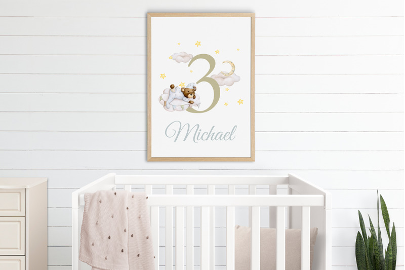 baby-milestone-card-3-months-watercolor-png