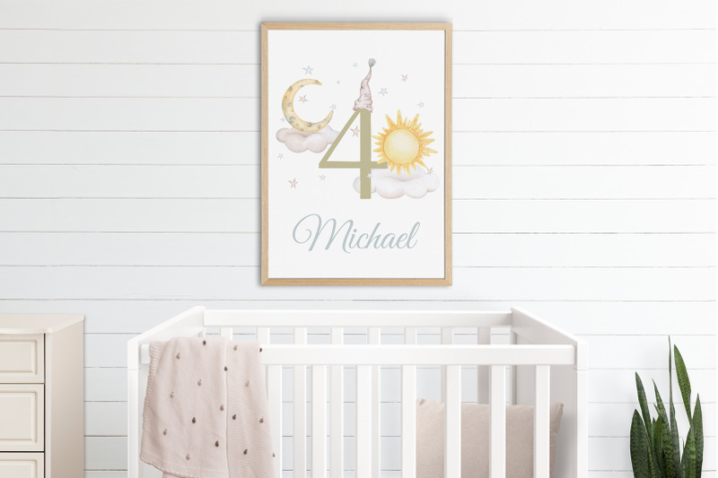 baby-milestone-card-4-months-watercolor-png