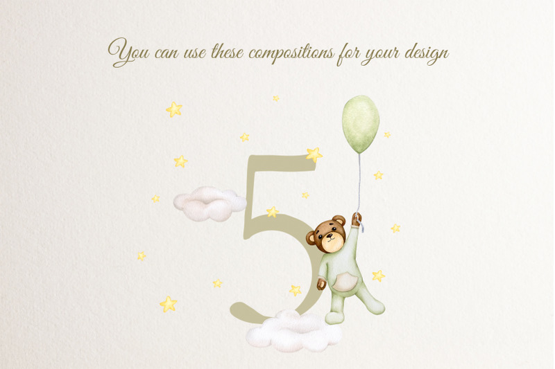 baby-milestone-card-5-months-watercolor-png