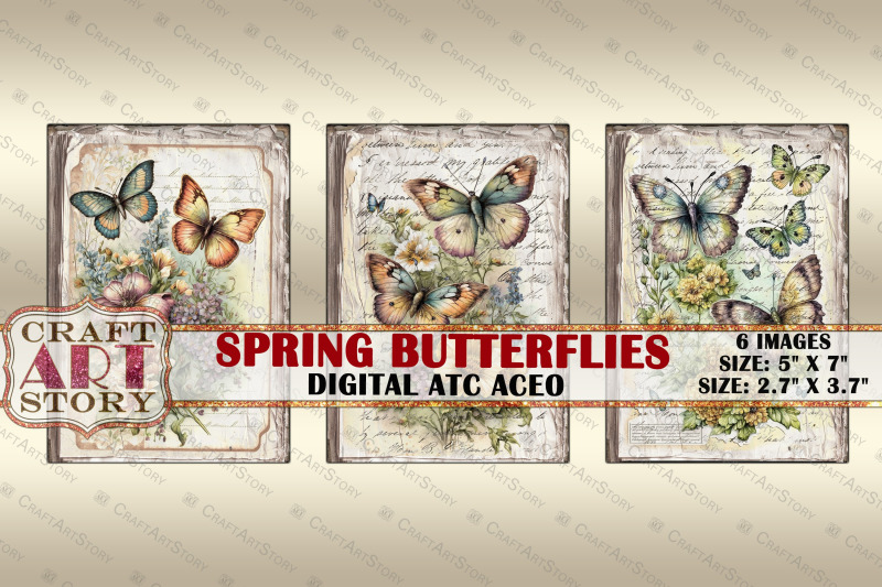 spring-butterflies-card-set-collage-insects-cards-atc-aceo