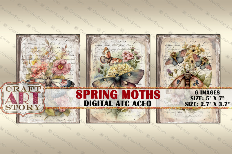 spring-moths-card-set-collage-insects-cards-atc-aceo