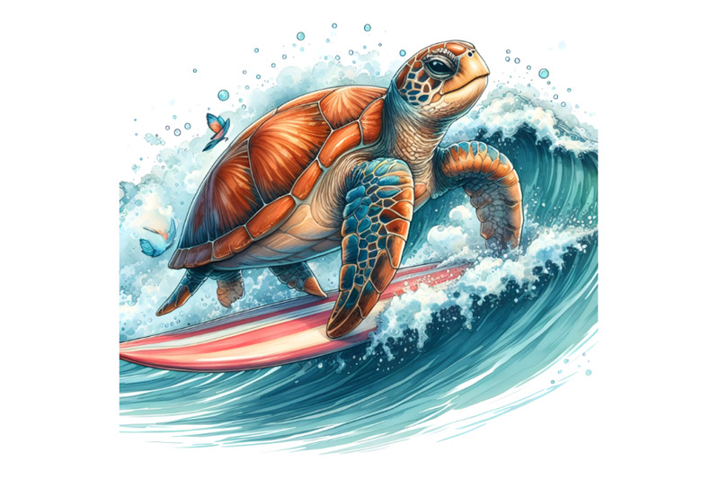 sea-turtle-riding-a-surfboard