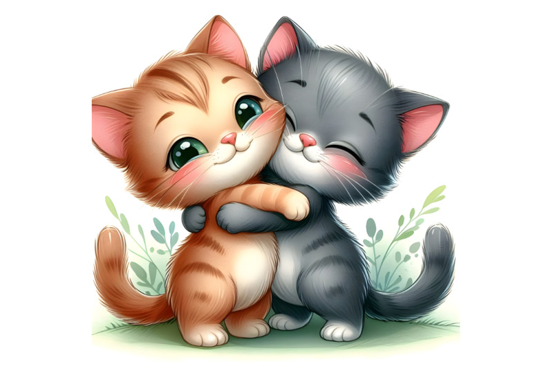 two-kittens-hugging