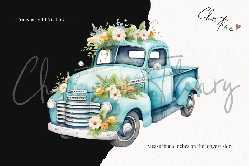 blue-daisy-vintage-truck-clipart