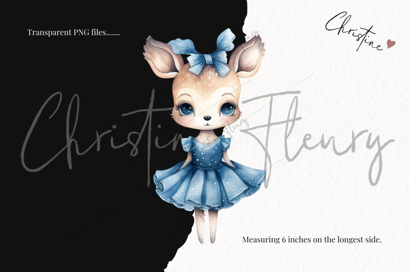 little-deer-blue-dress-clipart