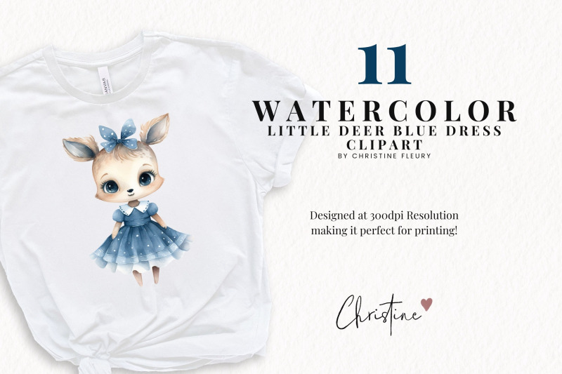 little-deer-blue-dress-clipart