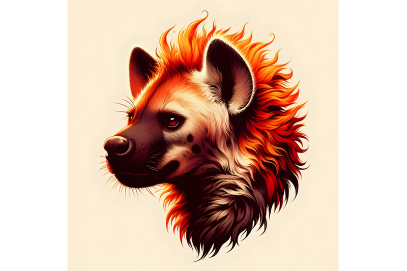 a-hyena-s-head-with-fiery-fur