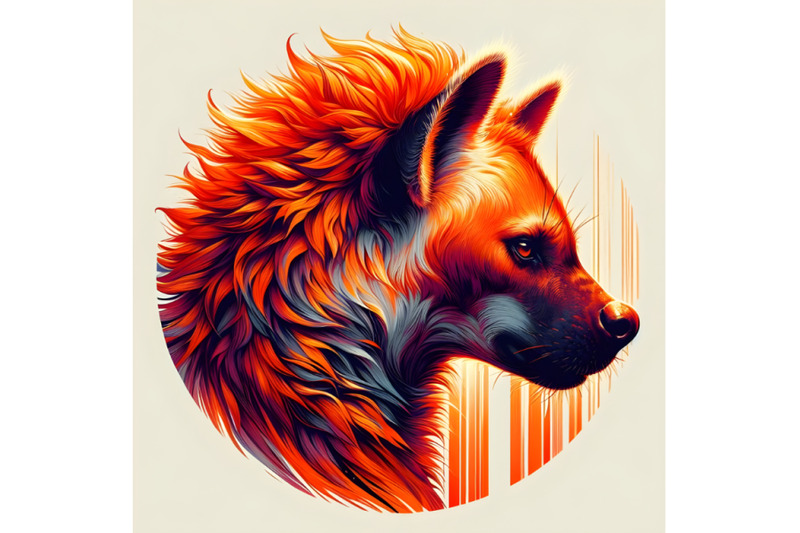 a-hyena-s-head-with-fiery-fur