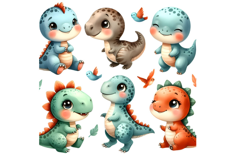 baby-dinosaurs-collection-watercolor-illustration