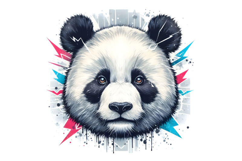 big-panda-portrait-in-grunge-style-with-blots-and-splashes