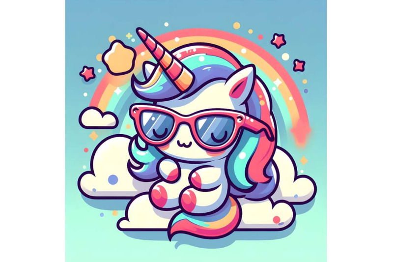 unicorn-icon-with-colorful-glasses