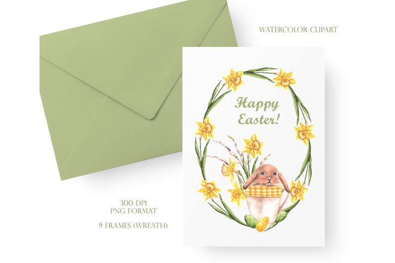 happy-easter-watercolor-clipart-wreath-frame-easter-bunny-egg